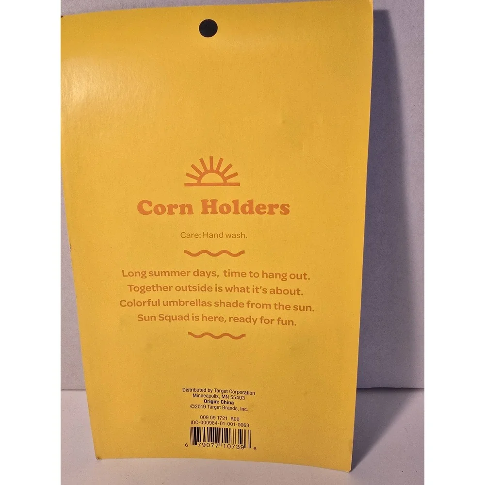 Sun Squad Corn Holders 8 Pack Cactus Dino Whale Parrot  Fun Summer Cobs /0411